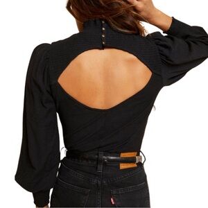 NEW NATION LTD sandrine tee in jet black Size Small